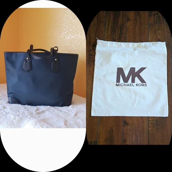 Michael Kors Eva Nylon Large Tote With Pouch in Navy Multi New Without Tag - Picture 3 of 16